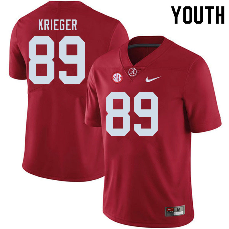 Youth #89 Grant Krieger Alabama Crimson Tide College Football Jerseys Sale-Crimson